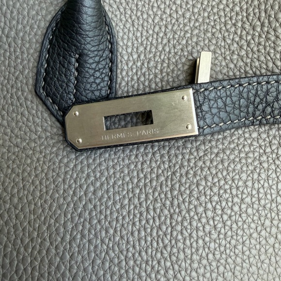 Hermès B35 Togo Two-Tone Etain Black Birkin - Picture 4 of 11